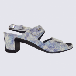 Sandales Vital, sandales à talons tendance femme en cuir bleu