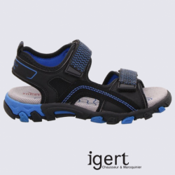 Sandales bleu et noir à scratch Superfit pour garçon