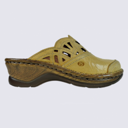 Mules Josef Seibel, mules confortables femme en cuir jaune