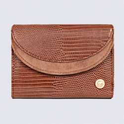 Portefeuille Hexagona, portefeuille tendance femme cognac