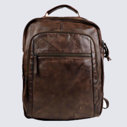 Sac à dos Bear, sac à dos pour ordinateur 15" et 17" homme en cuir brun