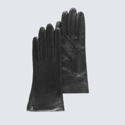 Gants pour femme Isotoner en cuir d'agneau pleine fleur noir