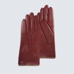 Gants pour femme Isotoner en cuir d'agneau rouge