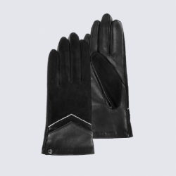 Gants femme Isotoner en cuir velours noir