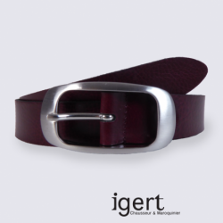 Ceinture Bernd Götz, ceinture classique en cuir bordeaux