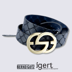 Ceinture Bernd Götz, ceinture élégante femme en cuir marine