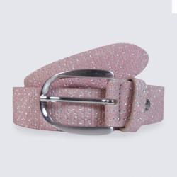 Ceinture femme Bernd Götz en cuir rose argent