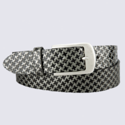 Ceinture pour femme Bernd Götz en cuir noir et argent métallisé