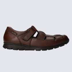 Chaussures Mephisto, chaussures ouvertes homme en cuir marron foncé