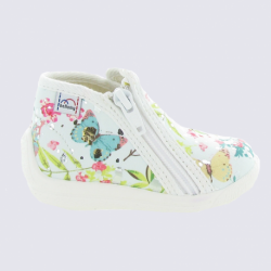 Chaussons Bellamy, chaussons bébé fille motif nina papillon ciel