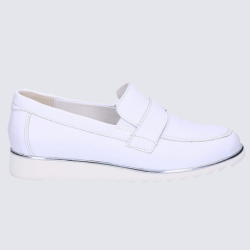 Mocassins Waldlaufer, mocassins élégants femme en cuir blanc