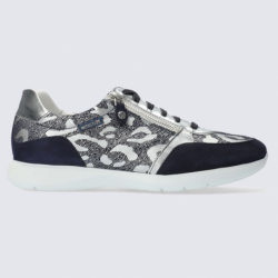 Baskets Mephisto, baskets tendances femme en cuir indigo