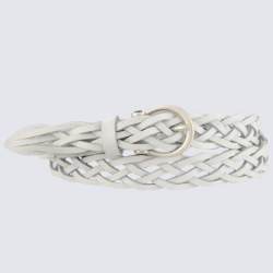 Ceinture Bernd Götz, ceinture tressée femme en nubuck blanc