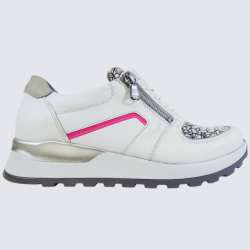 Baskets Waldlaufer, baskets confortables femme en cuir blanc