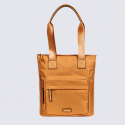 Sac porté épaule Hexagona, sac porté épaule 2 anses femme caramel