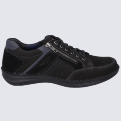 Chaussures Josef Seibel, chaussures basses homme en cuir nubuck noir