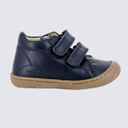 Chaussures Bellamy, chaussures à velcros bébés en cuir bleu