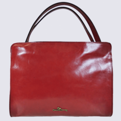 Sac à main Charlotte, sac à main rigide femme en cuir rouge