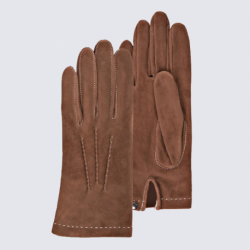 Gants Isotoner, gants femme en cuir de chèvre camel