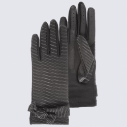 Gants Isotoner, gants Smartouch à pois femme noir