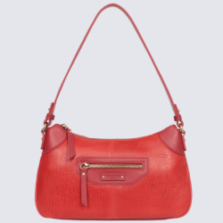 Sac porté épaule Hexagona, sac baguette femme en cuir rouge