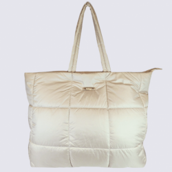 Sac porté épaule Georges Rech, grand sac porté épaule sportswear femme écru