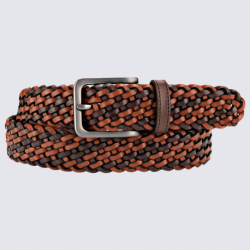 Ceinture Bernd Götz, ceinture tressée en cuir brun