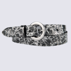 Ceinture Bernd Götz, ceinture femme en cuir de vachette noir argent