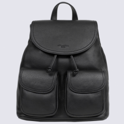 Sac à dos Hexagona, sac à dos tendance femme en cuir noir