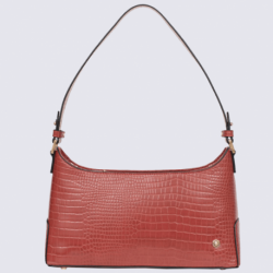 Sac porté épaule Hexagona, sac baguette imitation croco femme rouge