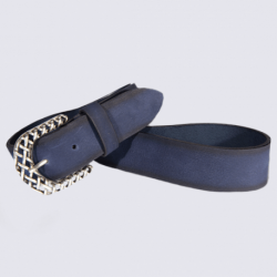 Ceinture Bernd Götz, ceinture moderne femme en cuir bleu marine