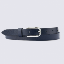 Ceinture Bernd Götz, ceinture fine femme en cuir bleu marine