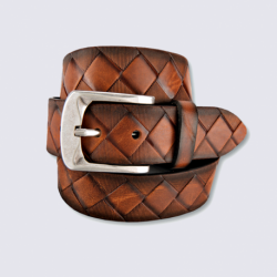 Ceinture Bernd Götz, ceinture élégante homme en cuir cognac