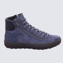 Chaussures montantes Legero, chaussures pour femme en cuir bleu