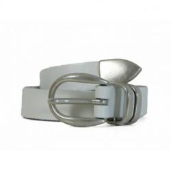 Ceinture fine Bernd Götz en cuir blanc classique