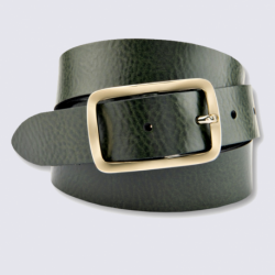 Ceinture Bernd Götz, ceinture femme en cuir vert foncé