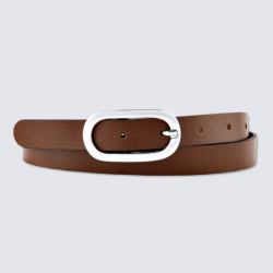 Ceinture Bernd Götz, ceinture fine femme en cuir cognac