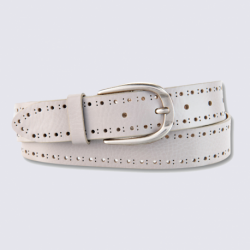 Ceinture Bernd Götz, ceinture tendance femme en cuir taupe clair