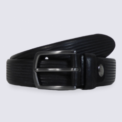 Ceinture pour homme Bernd Götz en cuir à rayure noir