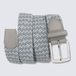 Ceinture Bernd Götz, ceinture tressé en cuir et tissu gris