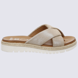 Mules Ara, mules tendances irisées femme en cuir beige