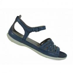 Nu-pied en cuir Bleu Marine tendance Ecco