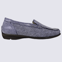 Mocassins Waldlaufer, mocassins chics et confortables femme en cuir bleu marine