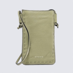 Sac à téléphone Etrier, étui à téléphone tendance femme en cuir vert