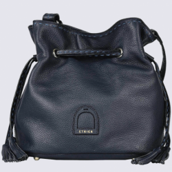 Sac sceau Etrier, sac sceau à bandoulière femme en cuir bleu