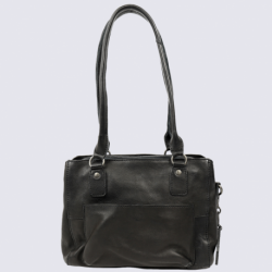 Sac porté épaule Bear, sac porté épaule tendance femme en cuir noir