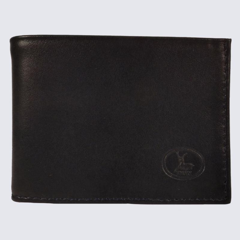 Portefeuille Frandi, portefeuille compact pour homme en cuir noir