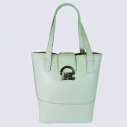 Sac porté épaule Charlotte, grand sac porté épaule femme en cuir vert pastel