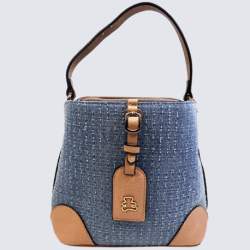 Sac sceau Lulu Castagnette, sac sceau jeans femme bleu et rose