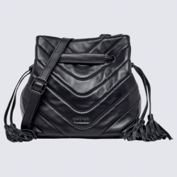 Sac à bandoulière Etrier, sac à bandoulière ligne Rafale femme en cuir noir